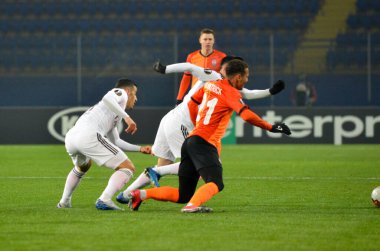 Kharkiv, Ukrayna - 20 Şubat 2020: Uefa Avrupa Ligi karşılaşmasında Alan Patrick Shakhtar Donetsk - Sl Benfica (Portekiz), Ukrayna