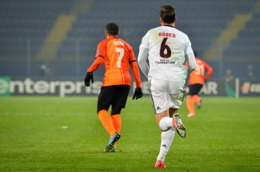 Kharkiv, Ukrayna - 20 Şubat 2020: Uefa Avrupa Ligi karşılaşmasında Ruben Dias oyuncusu Shakhtar Donetsk - Sl Benfica (Portekiz), Ukrayna
