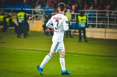 Kharkiv, Ukrayna - 20 Şubat 2020: Uefa Avrupa Ligi karşılaşmasında Alejandro Grimaldo oyuncusu Shakhtar Donetsk - Sl Benfica (Portekiz), Ukrayna