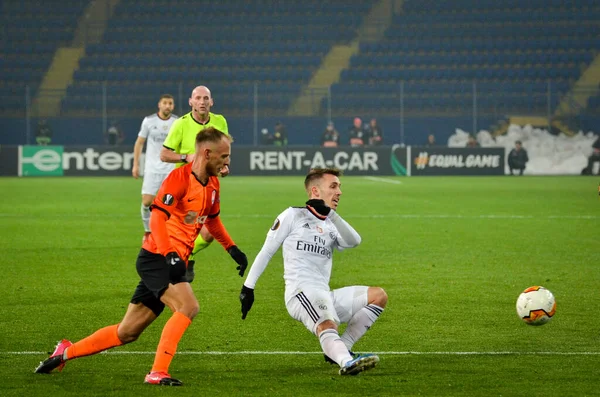 Kharkiv Oekraïne Februari 2020 Alejandro Grimaldo Speler Tijdens Uefa Europe — Stockfoto