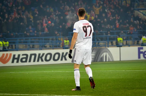 Kharkiv Ukraine Fevereiro 2020 Jogador Ferro Durante Jogo Liga Europa — Fotografia de Stock