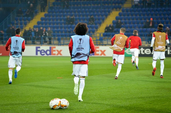 Kharkiv Ucrania Febrero 2020 Sesión Entrenamiento Jugadores Fútbol Del Benfica —  Fotos de Stock