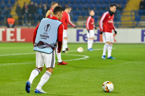 Kharkiv Ukraine Fevereiro 2020 Chiquinho Comboios Jogadores Futebol Benfica Durante — Fotografia de Stock