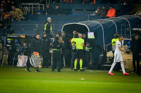 Kharkiv Ucraina Febbraio 2020 Arbitro Bobby Madden Guardare Momento Con — Foto Stock