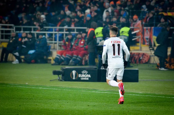 Kharkiv Ukraine Fevereiro 2020 Jogador Franco Cervi Durante Jogo Uefa — Fotografia de Stock