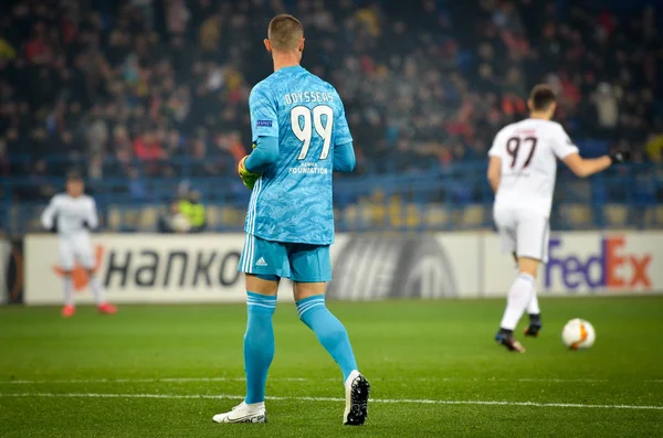 Kharkiv Ukraina Februari 2020 Odysseas Vlachodimos Uefa Europe League Match — Stockfoto