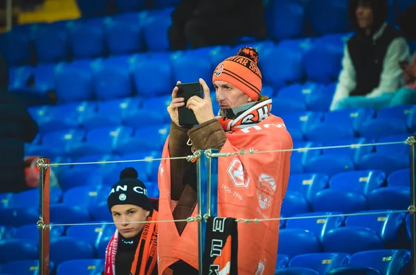 Kharkiv Ukraine Febriary 2020 Football Fans Stadium Support Theit Team — стокове фото