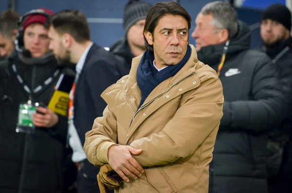 Kharkiv Oekraïne Februari 2020 Voetballegende Rui Costa Tijdens Uefa Europe — Stockfoto