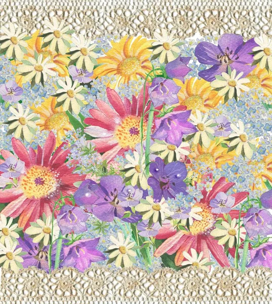 L cartão vintage com flores — Fotografia de Stock