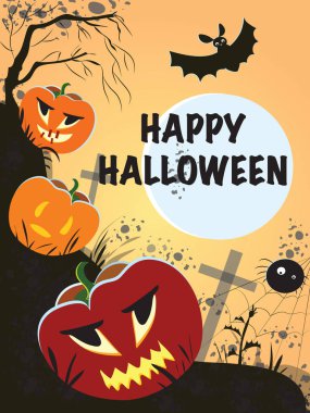 Cadılar Bayramı tatil korkunç sonbahar afiş