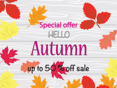 sonbahar parlak vektör afiş ile sonbahar yaprakları