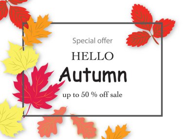 sonbahar parlak vektör afiş ile sonbahar yaprakları