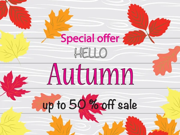 sonbahar parlak vektör afiş ile sonbahar yaprakları