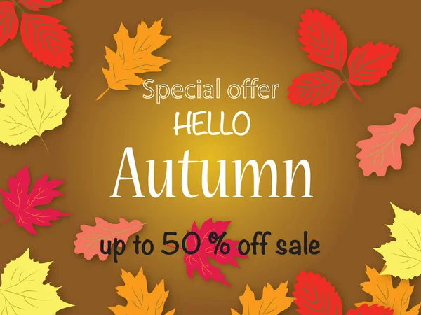 sonbahar parlak vektör afiş ile sonbahar yaprakları