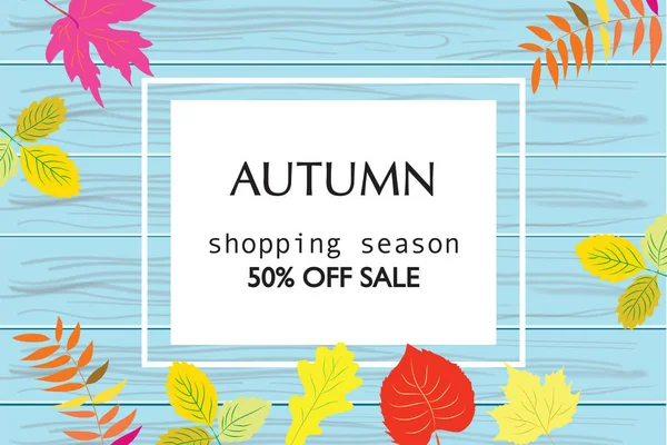Banner de otoño para la temporada de ventas — Vector de stock