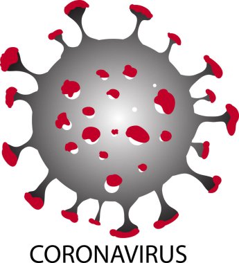 Siyah arka planda koronovirüs virüsü olan koronavirüs. Koronavirüsün yayılma konsepti