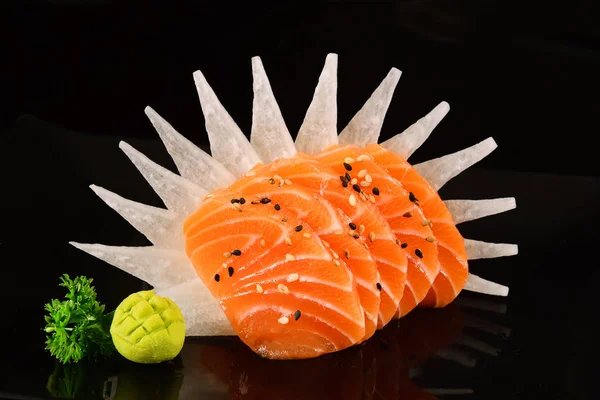 Salmon sashimi slices — Stock Photo, Image