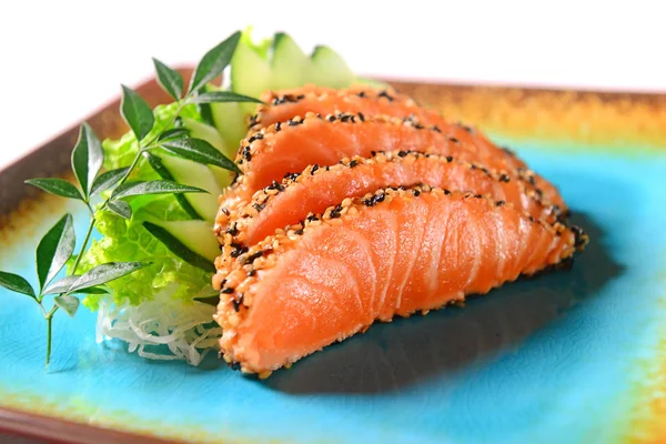 Salmon sashimi slices — Stock Photo, Image