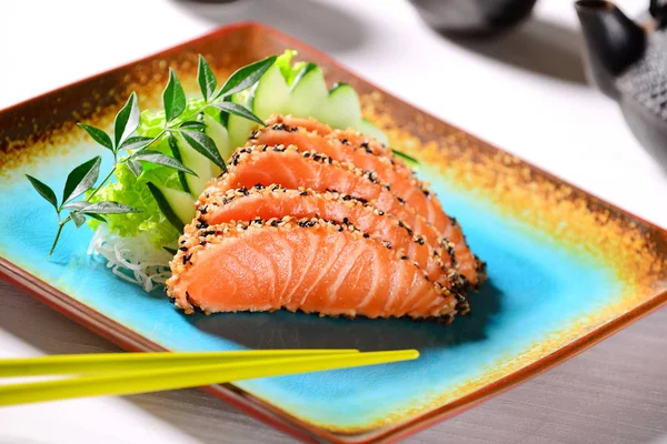 Lax sashimi skivor — Stockfoto