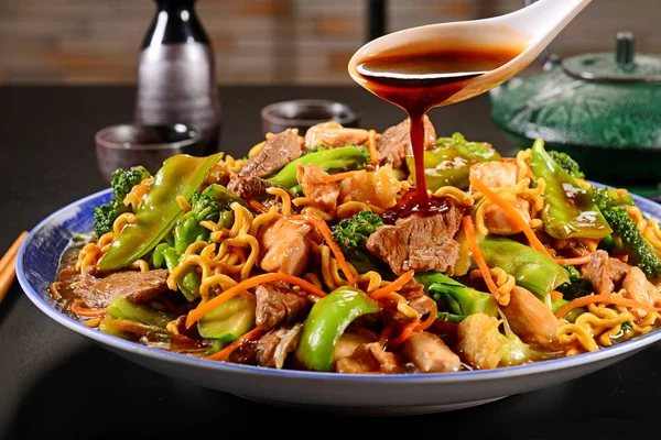 Chinese noodles plate — Stock Photo, Image