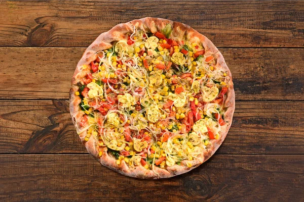 Gemüse-Pizza nach oben — Stockfoto