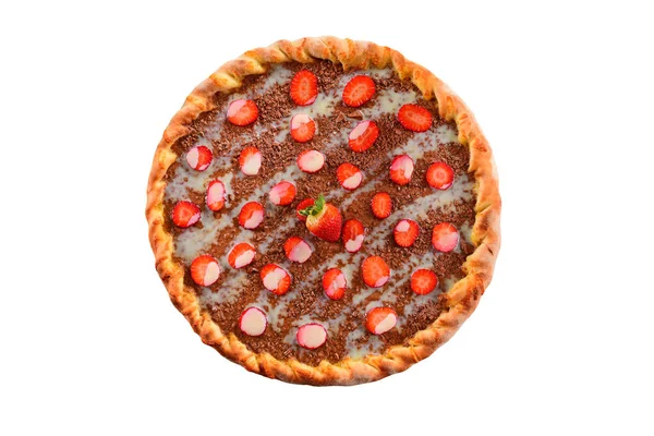 Sweet strawberry pizza — Stock Photo, Image