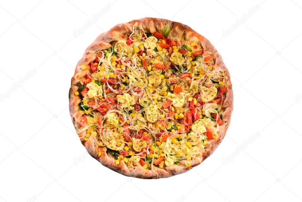 Vegetables pizza up view