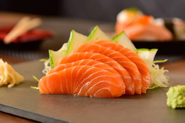 Lax sashimi skivor — Stockfoto