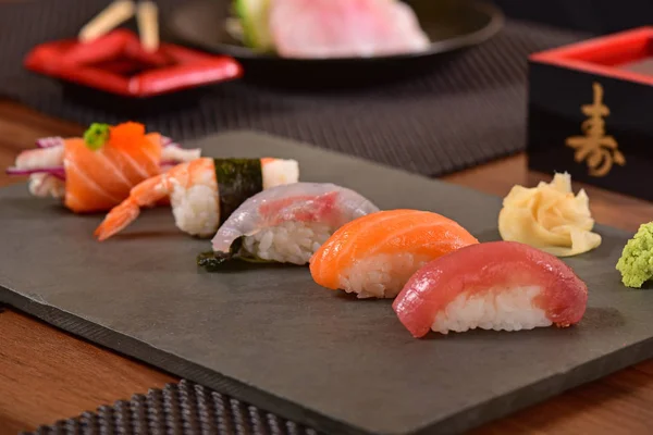 Setul de sushi Nigiri — Fotografie, imagine de stoc