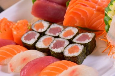 Japon gıda plaka üzerinde kapat