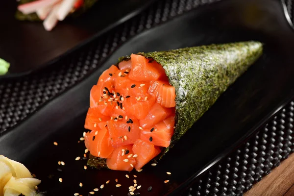 Salmon Temaki Restaurant Table — Stock Photo, Image