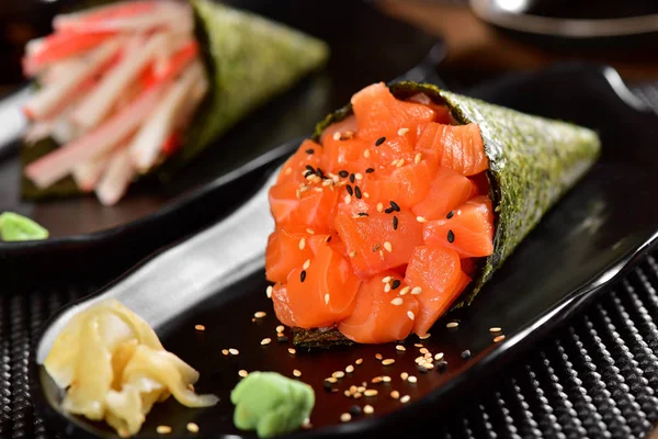 Salmon Temaki Restaurant Table — Stock Photo, Image