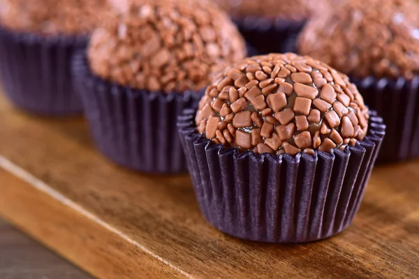 Typická Brazilská Slavnostní Svačinka Brigadeiros — Stock fotografie