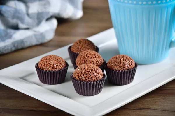 Spuntino Tipico Della Festa Brasiliana Brigadeiros — Foto Stock