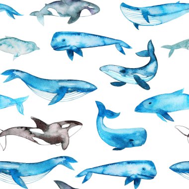 Mavi balinalar ile Seamless Modeli.   