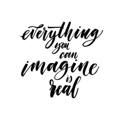 Imagine everything you can is real postcard. clipart