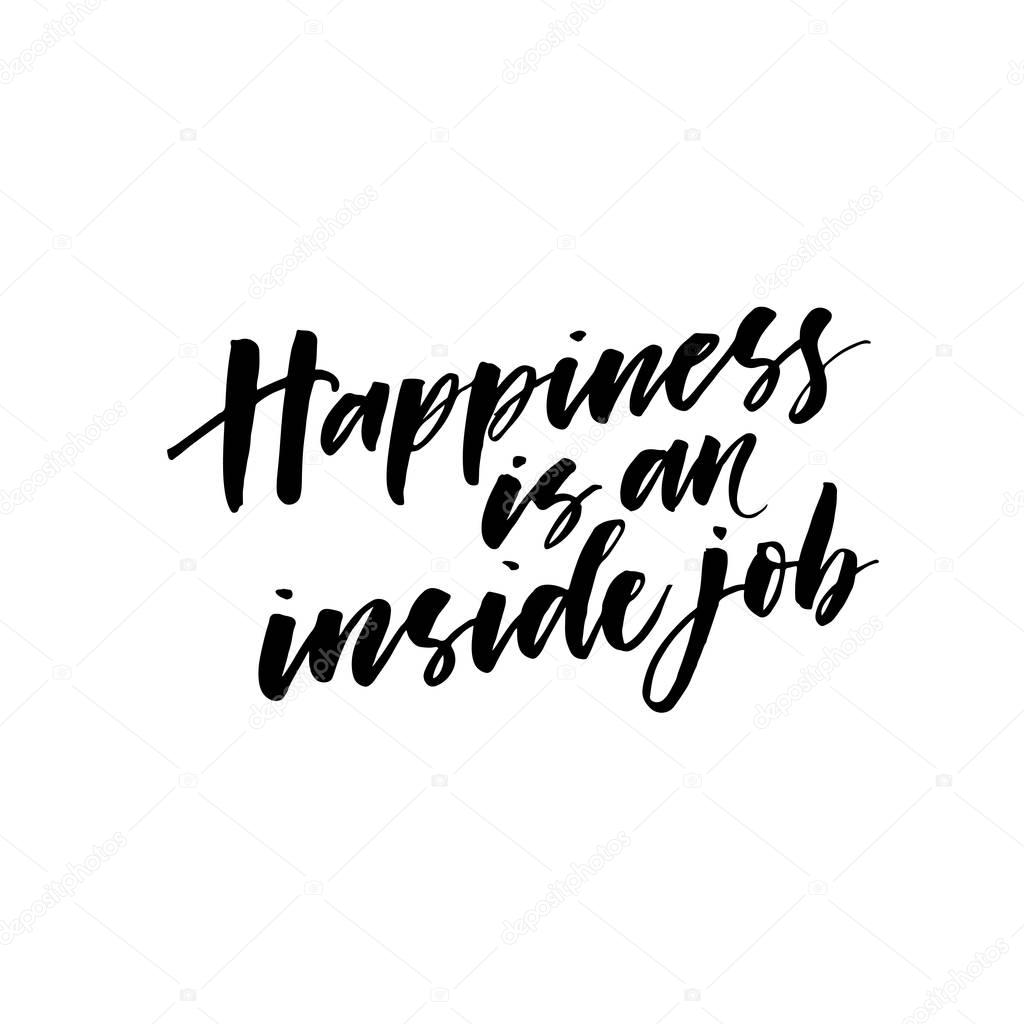 Happiness is an inside job postcard. 