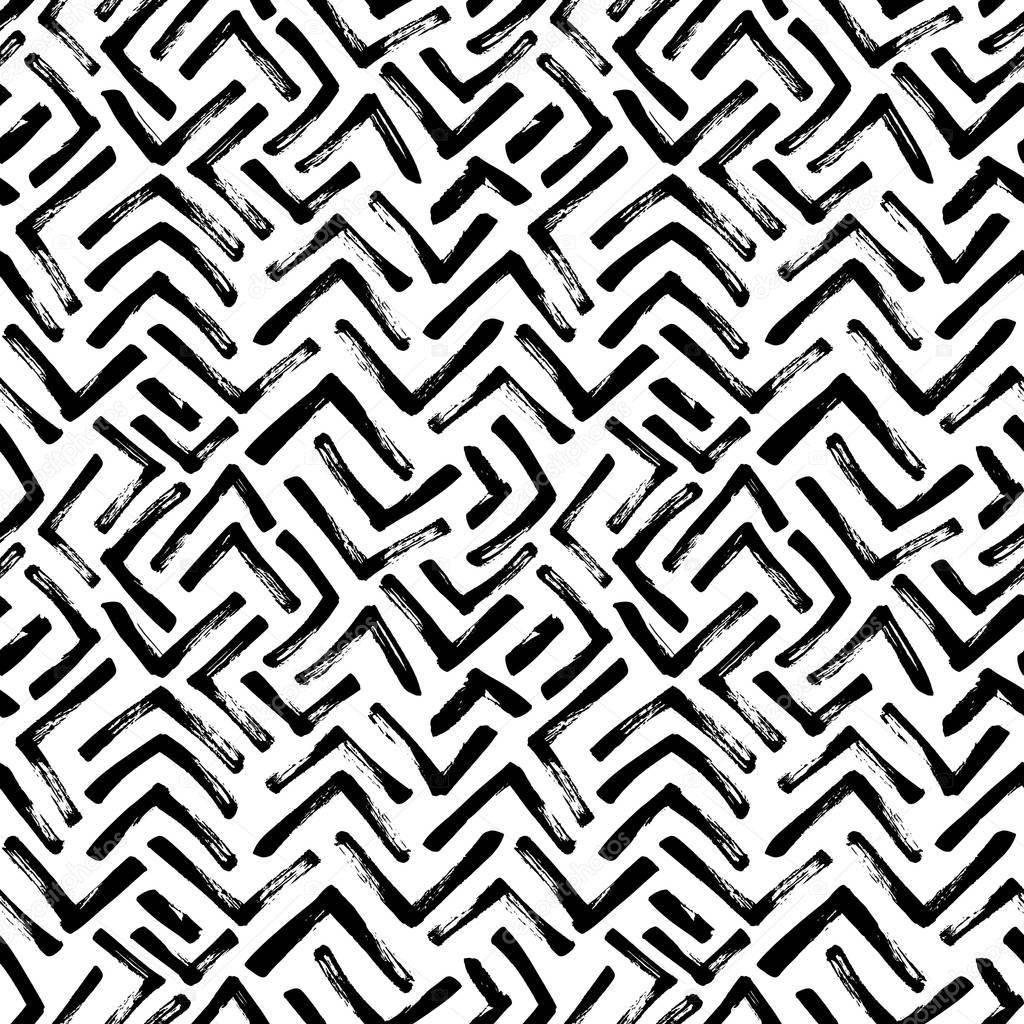 pattern with geometrical brush strokes