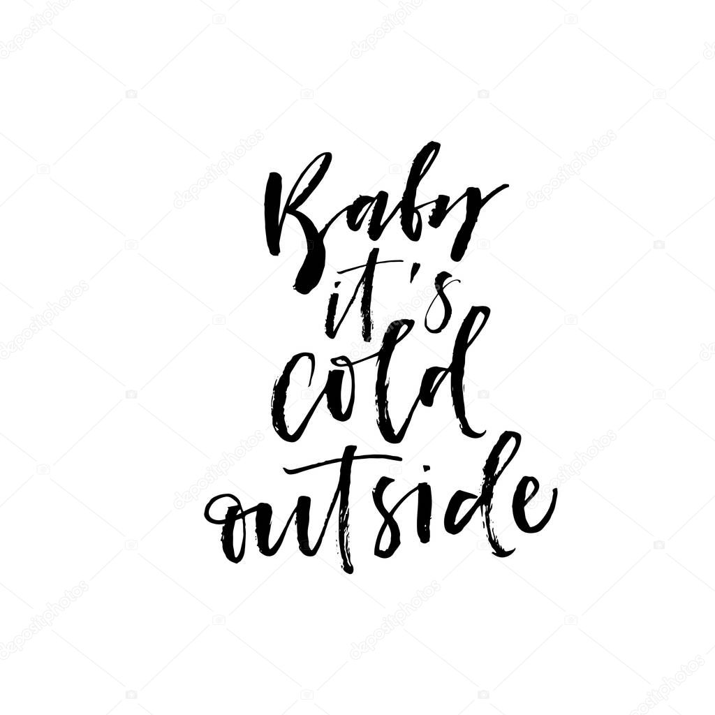 Baby it's cold outside postcard. — Stock Vector © gevko93 128925466