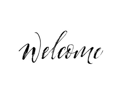 Hoş geldiniz el çekilmiş kartı.