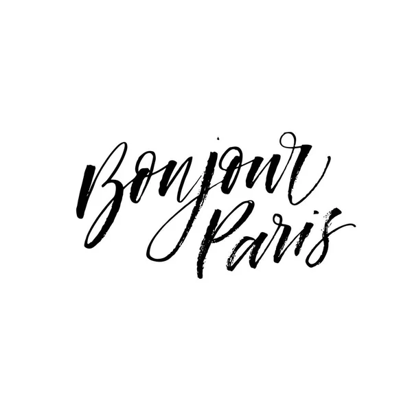 Bonjour Paris phrase. — 图库矢量图片