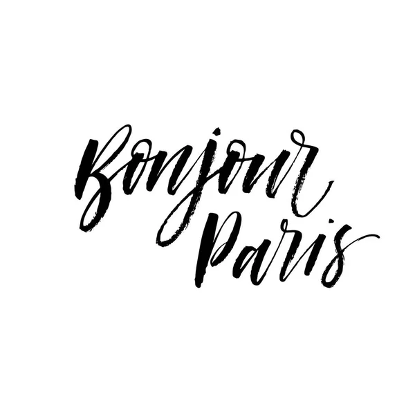 Bonjour Paris phrase. — 图库矢量图片