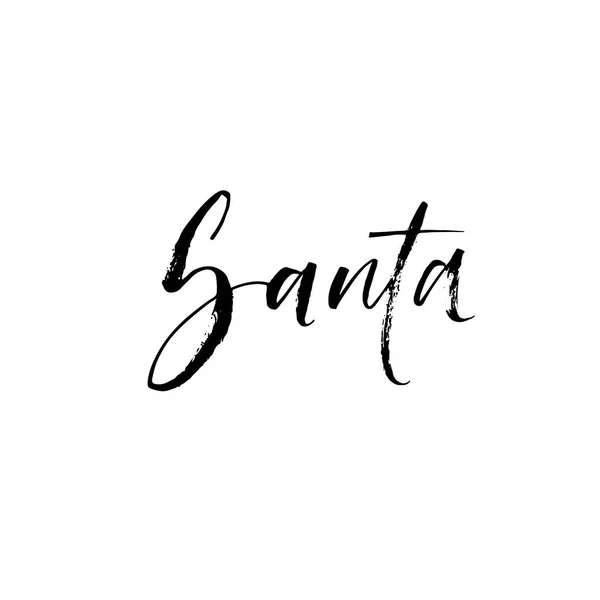 Santa lettrage vectoriel dessiné à la main . — Image vectorielle