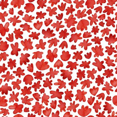 Kırmızı sulu boya desen. 