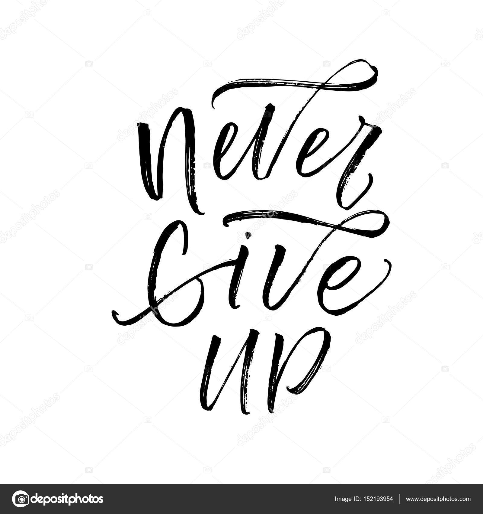 Never give up postcard. — Stock Vector © gevko93 #152193954