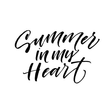 Yaz aylarında benim kalp kartpostal. 