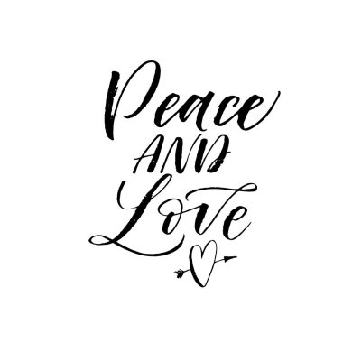 Barış ve sevgi kartpostal.