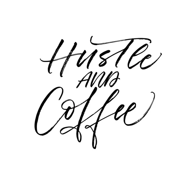 Hustle and coffee card. — Stock Vector