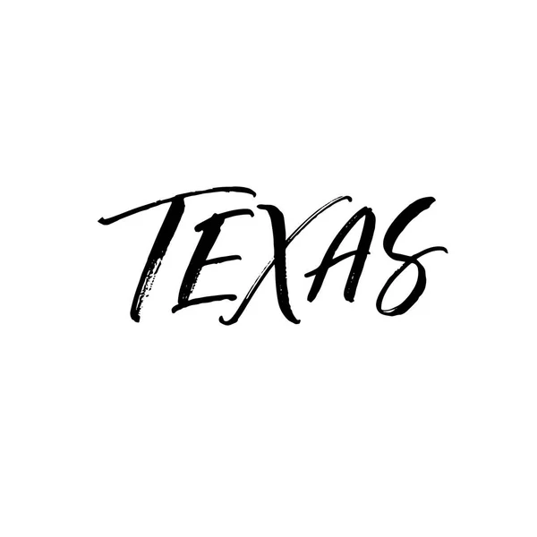 Texas ručně nakreslený nápis. — Stockový vektor