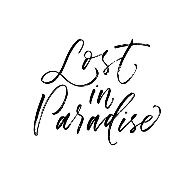 Lost in paradise postcard. — Stock Vector